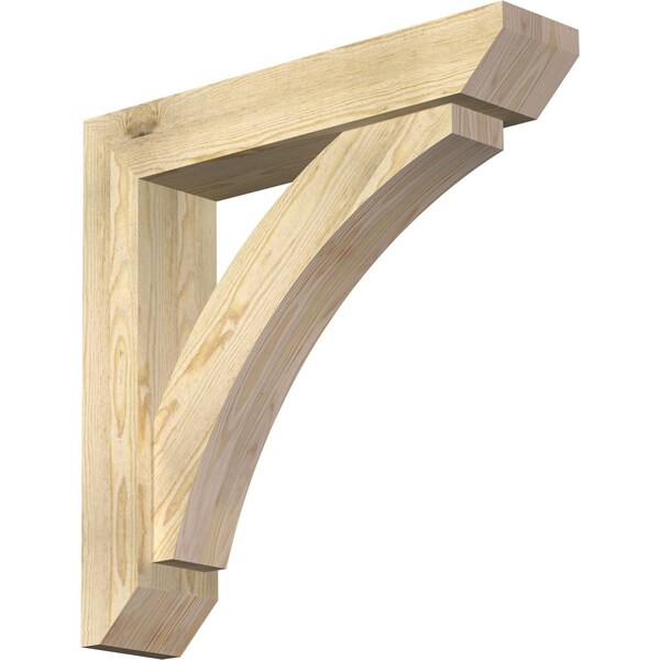 Ekena Millwork Thorton Slat Rough Sawn Bracket w/ Offset Brace, Douglas Fir, 6"W x 28"D x 28"H BKT0604X28X28THR06RDF - main